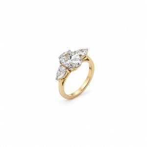 IGI-gecertificeerde Lab grown diamanten trilogie ring 2,87 ct