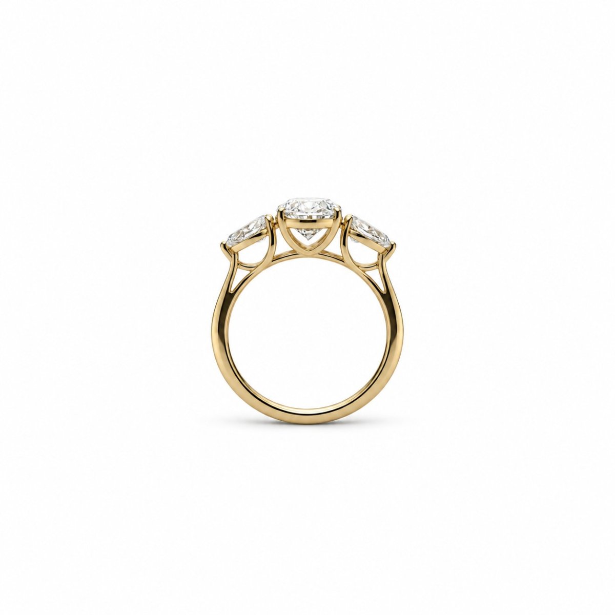 IGI-gecertificeerde Lab grown diamanten trilogie ring 2,87ct in 18kt geelgoud - Afbeelding 2