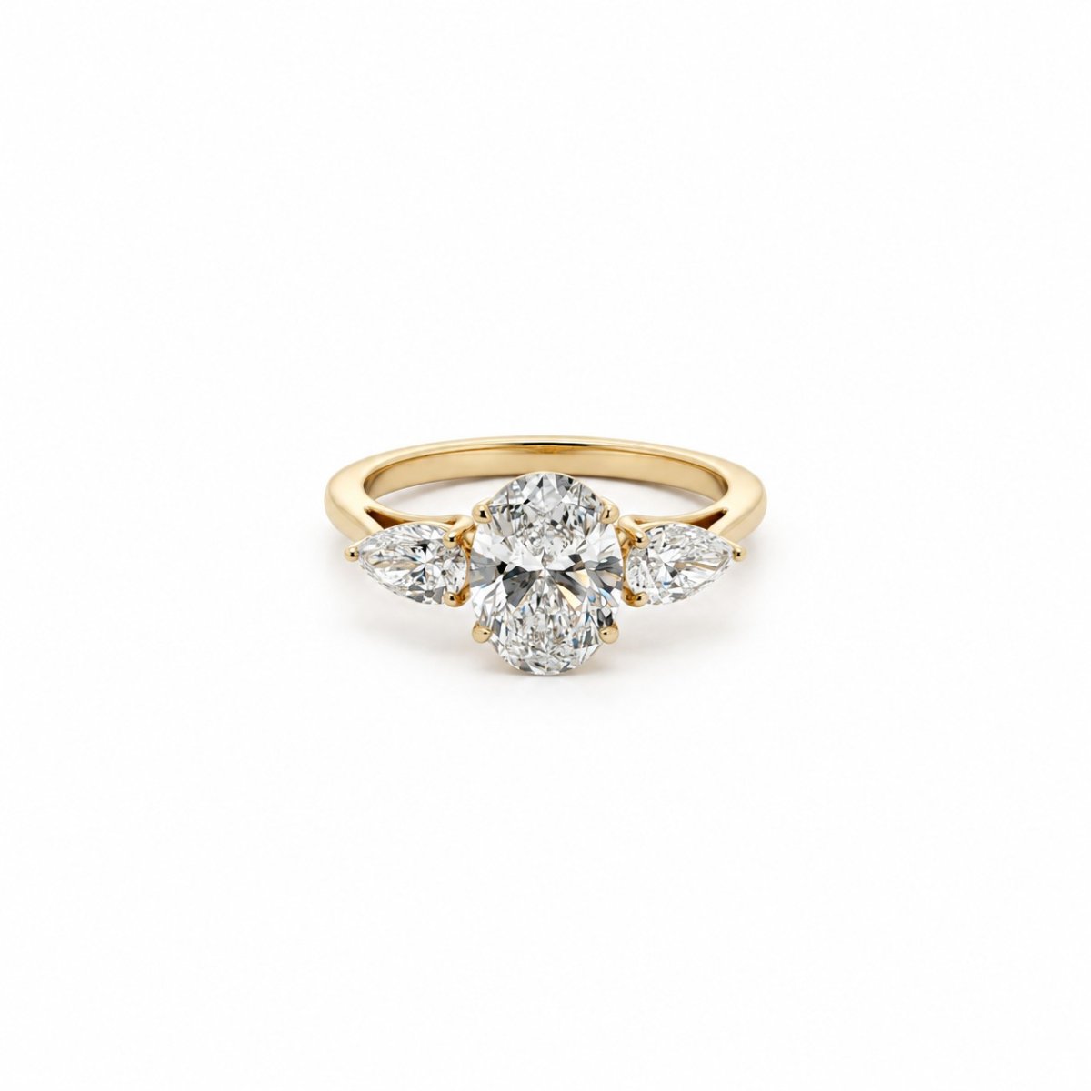 IGI-gecertificeerde Lab grown diamanten trilogie ring 2,87ct in 18kt geelgoud - Afbeelding 3